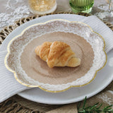 Burlap and Lace Tableware Set 62 Pieces