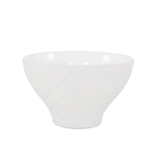 White Harlequin Earnware Pot- Large