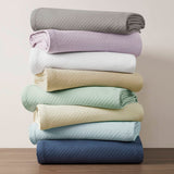 100% Liquid Cotton Bedding Blanket, White