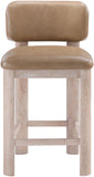 Paloma - Vegan Leather Upholstered Counter Stool (Set of 2) - Tan / Rich Natural