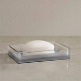 4pc Hand-Painted Clear Resin Bath Decor Set, Charcoal Mist