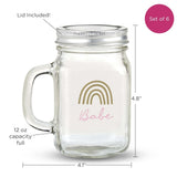 12 oz. Mason Jar Mug with Lid - Boho Rainbow Babe (Set of 6)