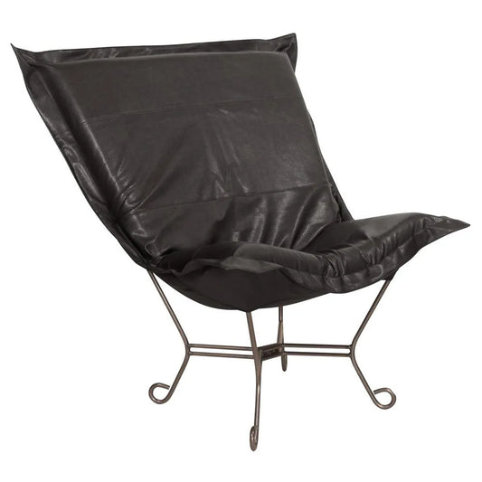 Scroll Puff Chair Avanti Black Titanium Frame