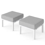 Outdoor Footstools Patio Ottoman Set of 2, Aluminum All-Weat