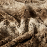 Oversized 60x70" Faux Fur Throw Blanket, Light Brown