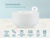 Kook Ceramic Nesting Bowls Set of 4, Ivory