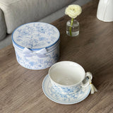 Blue Flowers Porcelain Cup & Saucer Gift Set