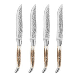 Laguiole Connoisseur Bbq Steak Knives with Deer Horn Handles