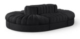 Rummi - Oval Velvet Performance Fabric Upholstered 6 Piece Modular Sectional