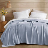 Diamond Jacquard Soft Bamboo Cotton Blanket, Light Blue