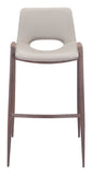 Desi Barstool (Set of 2) Beige & Walnut