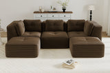 CORDELIA 116" 3-Seater High Armrest Sofa with 2 Ottomans