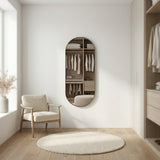 Steele Capsule Mirror in Brushed Brass
