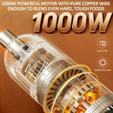 Cordless Hand Blender: 1000W 12-Speed Electric Stick Mixer