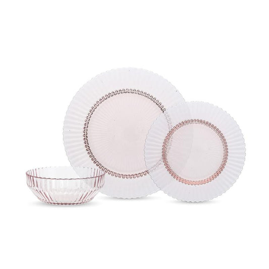 Archie Pink 12pc Dinnerware Set