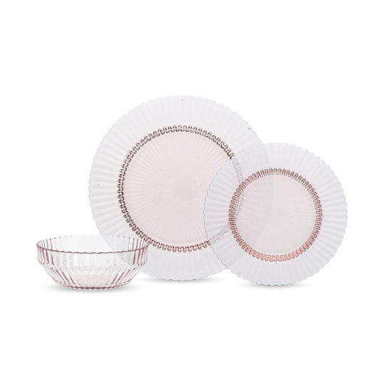 Archie Pink 12pc Dinnerware Set