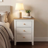 Wholesale 3 Drawer Nightstand with Solid Wood Knobs