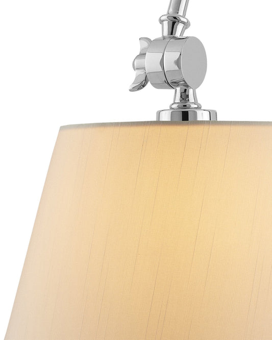 Ashby Nickel Swing-Arm Wall Sconce, White Shade