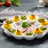 Kook Ceramic Egg Tray for 12 Eggs, 9.8 in White