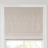 Basketweave Room Darkening Cordless Roman Shade, Ivory