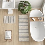 Hand-Woven Shaggy Boho Bath Runner, Grey