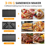 3 in 1 Sandwich Maker, Electric Waffle Maker