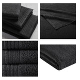 100% Cotton Quick Dry 12 Piece Bath Towel Set, Black