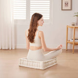 Square Large Pillow Seating Floor Cushion, Ivory