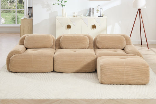 MIA 117'' 3-Seater Sofa with 1 Ottoman
