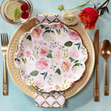 Pink Floral Brunch 62-Piece Disposable Tableware Set