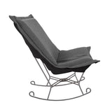 Scroll Puff Rocker Titanium- Barbet Charcoal/Black