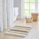 Woven Textured Stripe Bath Rug, Navy