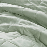 Diamond Quilted Ruffle Edge Comforter Set, Sage