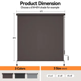 Outdoor Roller Shades For Patio, 8' W X 8' L