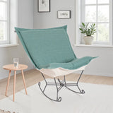 Scroll Puff Rocker Sterling Breeze Titanium Frame