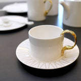 Cutlery Fork Handle Cup & Saucer with 24K Gold
