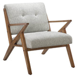 Modern Mid-Century Wood Lounge Chair, Light Grey *