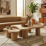 Cove - Oak Veneer And Solid Wood 2 Piece Coffee Table