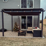 PURPLE LEAF Outdoor Retractable Pergola with Sun Shade Canopy Patio Aluminum Pergola for Garden