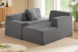 Livo 96" Corduroy Chaise Sofa