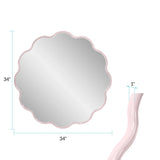 Kushi Round Scalloped Edge Mirror in Glossy Lilac