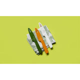 3 Piece Printed Knife Set with Sheaths, Orange Zest