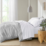 Brushed Cotton Bed Sheets Set, Full/Queen/King Sheet, White