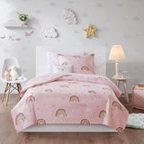 Pink Rainbow Complete Comforter and Sheet Set/Coverlet Set