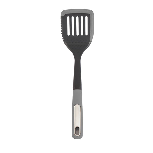 Silicone Scratch and Heat Resistance Edge Slotted Turner, Grey