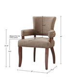 Armed Dining Chair with Nailhead Trims, Brown