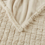 Oversized Textured Faux Fur Heated Throw Blanket