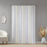 Light Filtering Boho Taupe Geometric Curtain Panel Pair