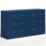 3 Drawer Nightstand, Large Bedside Table with Golden Round