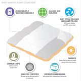 Quilted Goose Feather and Down Oversize Comforter, Cream